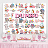 Lofaris Cartoon Clute Elephants Happy Kids Birthday Backdrop